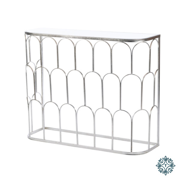 Odessa Mirrored Console Silver Leaf