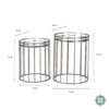 Cage Set of Two Side Tables Round Mirrored Silver - Image 3