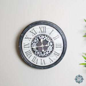 Clockworks Gears Clock Antique Grey