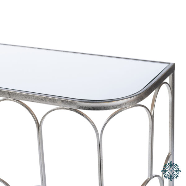 Odessa Mirrored Console Silver Leaf - Image 2