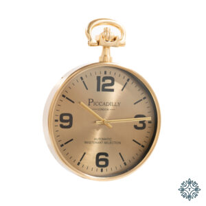 Picadilly Wall Clock Antique Brass 34cm